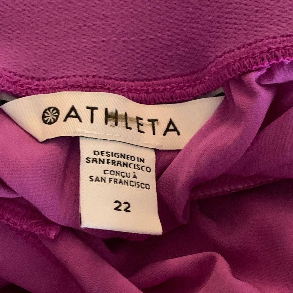 NWT ATHLETA Vienna Slim Pant. Great Saturated Bright Medium Purple. Size 22. - Picture 5 of 11